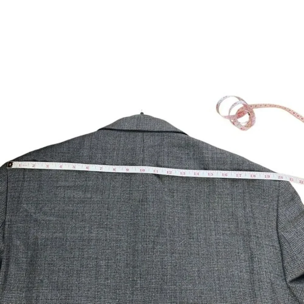Ralph Lauren 44L Long‎ 100% Lambswool Gray Houndstooth Sport Coat Blazer Jacket
